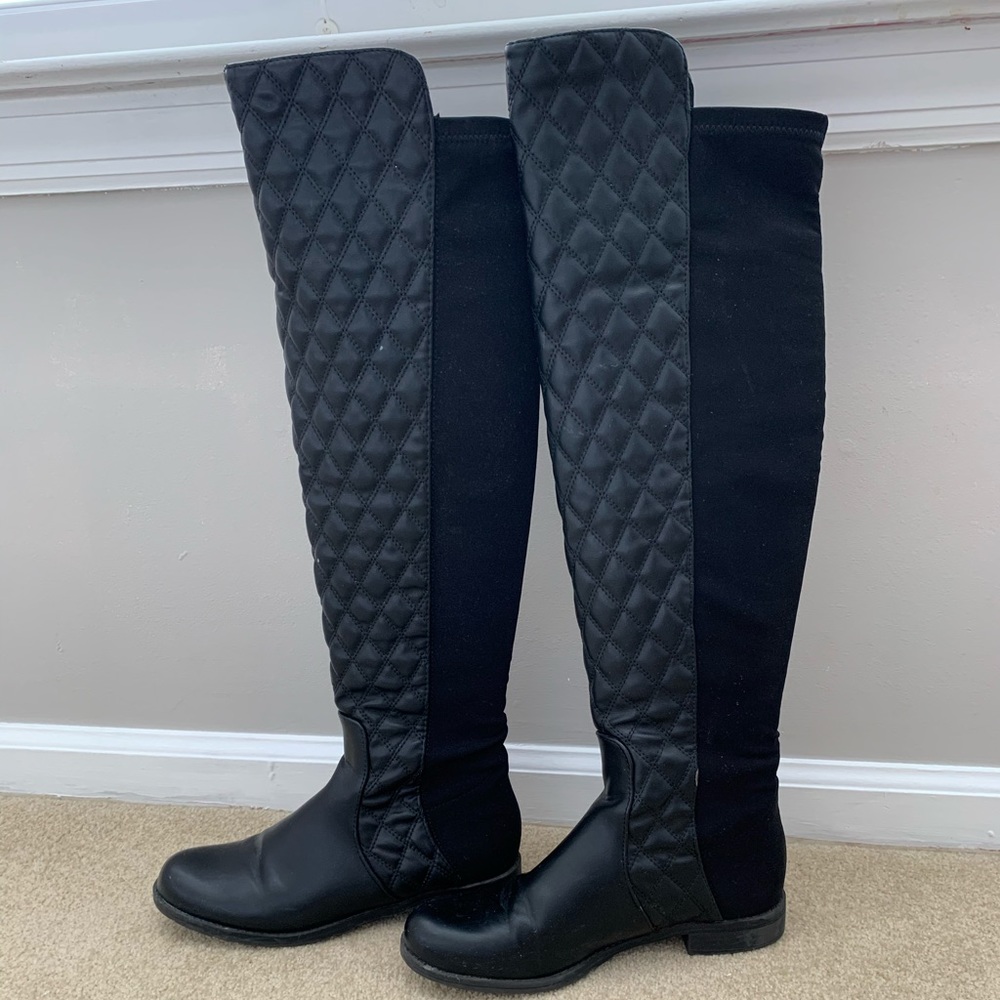 Knee High Checkered Boots